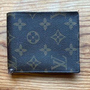 Vintage Louis Vuitton Black and Gold Monogram Wallet